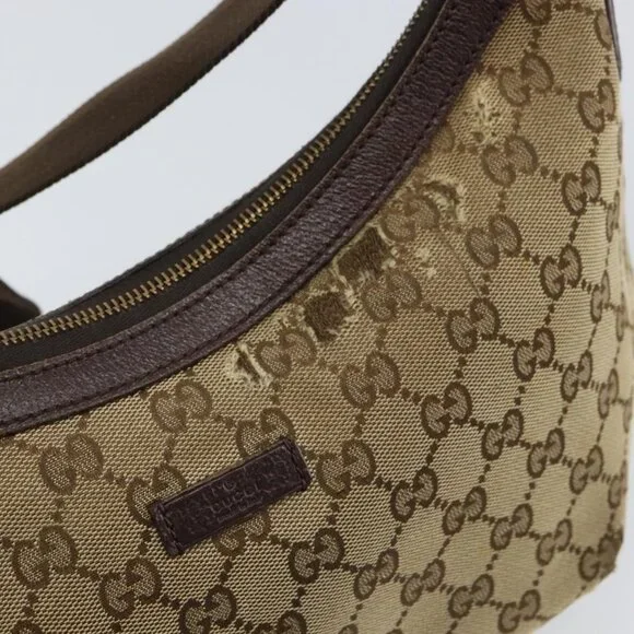 Authentic GUCCI GG Canvas Shoulder Bag Beige Gold 181092 - Picture 2 of 16